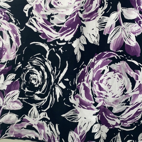 Liz & Co. Purple, Black, and White Floral Skirt - Picture 2 of 3